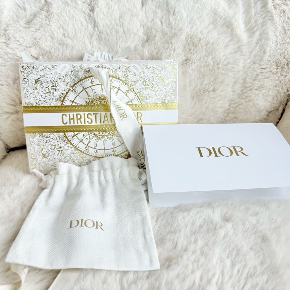Dior 2024 small make up Holiday Gift Box. Card holder, and gift pouch.